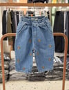 Bear işlemeli balon jean pantolon 