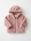 İçi astarlı pembe peluş mont