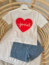 Joviel love baskılı tişört