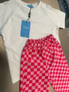 Laciel damalı jean pantolon (pink)