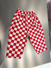 Laciel Paris damalı kırmızı balon jean pantolon 
