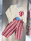 Laciel pembe çizgili balon jean pantolon