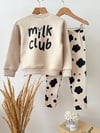 Milk club baskılı taytlı takım