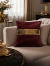DİVA HOME 2 li Aynalı Deri Nakışlı Kadife Kırlent Kılıfı 45x45