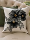 Diva Home- 2Li Çiçek Desenli Nakışlı Kırlent Kılıfı 45x45 cm Dekoratif Yastık Kılıfı