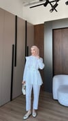 İndigo düğmeli takım