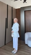 İndigo düğmeli takım