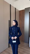 İndigo düğmeli takım