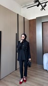 İndigo düğmeli takım