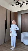 İndigo düğmeli takım