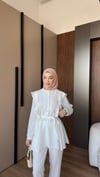 İndigo düğmeli takım