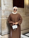kheesa yırtmaç detay bluz  kahverengi