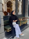 kheesa yırtmaç detay bluz siyah