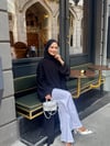kheesa yırtmaç detay bluz siyah