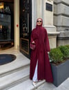 lena şallı abaya bordo