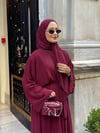 lena şallı abaya bordo