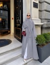 lena şallı abaya gri