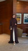 lena şallı abaya kahvrengi
