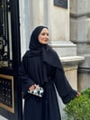 lena şallı abaya siyah