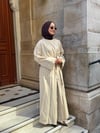 zümra 3 lü keten abaya bej