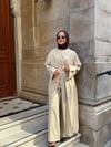 zümra 3 lü keten abaya bej