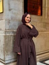 zümra 3 lü keten abaya kahve