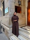 zümra 3 lü keten abaya kahve