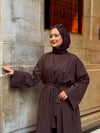 zümra 3 lü keten abaya kahve