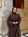 zümra 3 lü keten abaya kahve