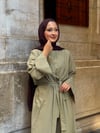 zümra 3 lü keten abaya yeşil