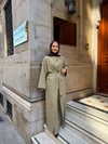 zümra 3 lü keten abaya yeşil
