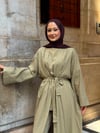 zümra 3 lü keten abaya yeşil