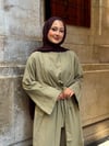 zümra 3 lü keten abaya yeşil