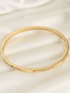 316L Çelik Zirkon Taşlı 65 mm İnce Gold Kelepçe Bileklik