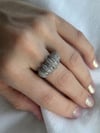 Beş Bölmeli Kaburga Tasarım Silver Küpe
