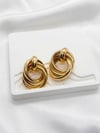 İç İçe Geçmiş Trinity Gold Halka Küpe