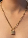 Kilit Taşlı Gold Kolye