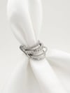 Kristal Taşlı Dörtlü Spiral Silver Yüzük
