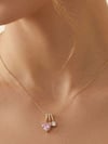 Pembe Kalpli Charm Gold Çıtır Kolye