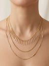 Sallantılı Üçlü Gold Kolye