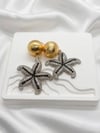 Tasarım Deniz Yıldızı Taşlı Sallantılı Silver Küpe