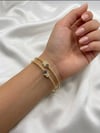 Taşlı Hamsa Gold Çift Görünüm Bileklik