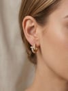 Tffny Çivi Detaylı Taşlı Gold Küpe