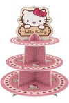 3 Katlı Karton Cupcake Standı Hello Kitty Temalı Kek Standı 30x30 Cm