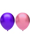 40’lı Metalik Balon Seti, 2 Renk X 20, Violet, Pembe. Helyum Uyumlu