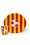 Futbol çizgili tabak bardak seti
