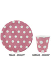 Karton Pembe Puantiyeli Tabak 23cm 8 Adet