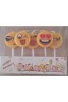 mutlu anılar parti evi emoji mini mum seti