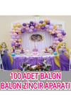 Rapunzel Balon Zincir Seti 60 Adet Balon Rapunzel Doğum Günü Için Balon Zincir Paketi
