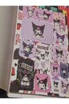 Sanrıo karakterli kuromi kapak sticker defteri